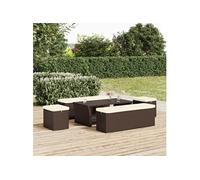 Poufs avec coussins 2 pcs marron 40x30x40 cm résine tressée vidaXL vidaXL Marron