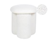 Poufs en Boucle Blanc Contreplaqué et Bois d'Hévéa Repose-Pieds Glamour Ass