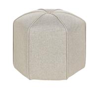 Poufs en Lin Beige Contreplaqué et Bois d'Hévéa Repose-Pieds Glamour Assise