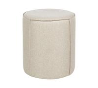 Poufs en Lin Beige Contreplaqué et Bois d'Hévéa Repose-Pieds Glamour Assise