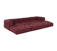 Poufs Modulables Vidaxl 3 Pièces En Tissu Bourgogne