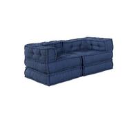 Poufs modulaires 2 pcs en tissu indigo