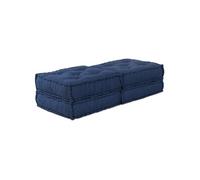 Poufs modulaires 2 pcs en tissu indigo