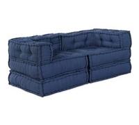Poufs modulaires 2 pcs en tissu indigo G