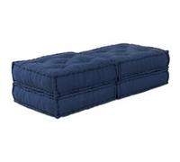 Poufs modulaires 2 pcs en tissu indigo