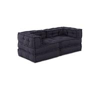 Poufs Modulaires 2 pcs Tissu Anthracite