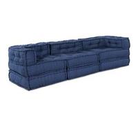 vidaXL Poufs modulaires 3 pièces en tissu indigo