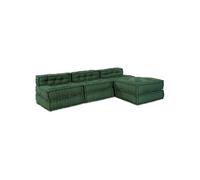 Poufs modulaires 4 pièces en tissu vert