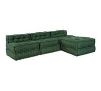 Poufs modulaires 4 pièces en tissu vert