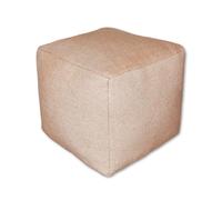 Poufs&Pillows Pouf carré - Fait main - Beige - En laine et coton - Tabouret en tissu - 40x40x35 cm
