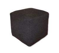 Poufs&Pillows Pouf carré - Fait main - Marron - En laine et coton - Tabouret en tissu - 40x40x35 cm