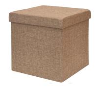 Poufs pliant avec Coffre de rangement 38x38x38cm Marron Clair
