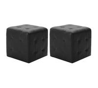 Poufs - vidaXL - 2 pcs - Noir - Similicuir - 30 x 30 x 30 cm