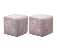 Poufs - vidaXL - 2 pcs - Rose - Tissu velours - 30 x 30 x 30 cm