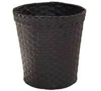 Pouiche en osier, panier de déchets en osier, petit panier de déchets de bureau rond de paille naturelle, panier de papier déchet simple simple pour les salles de bains et les chambres Offices Home B