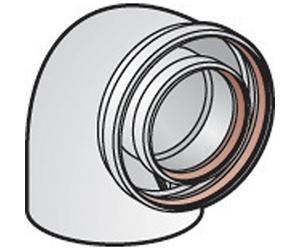 Poujoulat - Element de coude a 90 pour chaudiere gaz diametre 80-125 polypropylene interieur et alu exterieur EC9080GP