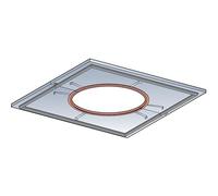 Poujoulat Plaque de sécurité ventilée, diamètre 80 mm, inox, non peinte, SIGNAGE, avertissement, Distance de sécurité
