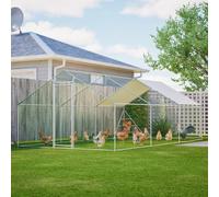 Poulailler 3 x 6 m accessible avec cadre d'escalade - Volière XXL résistante à l'hiver - Enclos extérieur revêtu de PVC - Pour poules, oies, canards, petits animaux