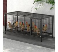 Poulailler 6 Poules Fabriqué en Tube Carré Galvanisé pour Petits Animaux Domestiques Canards Poules Oiseaux Lapins Facile À Installer(Size:130 * 58 * 62cm,Color:Standard)
