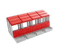 Poulailler à 4 compartiments en polypropylène, autoportant, montage mural, nid, pour poules, protège les œufs, enclos pour volailles, 121,1 x 51,5 x 46,5 cm (rouge)