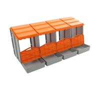 Poulailler à 4 compartiments en polypropylène, autoportant, montage mural, nid, pour poules, protège les œufs, enclos pour volailles, 121,1 x 51,5 x 46,5 cm (orange)