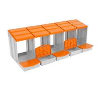 Poulailler à 5 compartiments en polypropylène, poulailler autoportant, montage mural, nid, protège les œufs, enclos pour volailles, 121,1 x 51,5 x 46,5 cm (orange)
