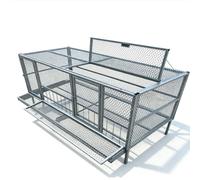 Poulailler Acier Manganèse 4 Poules avec Pondoir et Toit Imperméable | Acier extra-épais, résistant à la rouille, grillage ventilé, avec roues et bac(Skylight,Manure Tray)