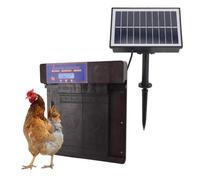 Poulailler automatique avec minuteur, alimentation par piles solaires, affichage LED, double porte, ouvre-poulailler électrique (marron foncé)
