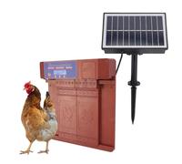 Poulailler automatique avec minuteur, alimentation par piles solaires, affichage LED, double porte, ouvre-poulailler électrique (bronze)