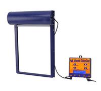 Poulailler automatique, porte télécommandée avec capteur, ouvre-porte programmable en aluminium avec minuterie, capteur de lumière, 3 modes (bleu)