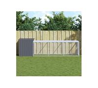 vidaXL Poulailler 3189089 avec cour anthracite 110x405x110 cm acier galvanisé