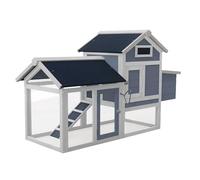 Poulailler avec nichoir et poulailler à Fond Ouvert avec Fond Extensible 152 cm Gris 16_0000585