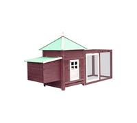 Poulailler - vidaXL - Moka - Bois de pin massif - 190x72x102 cm - Extérieur