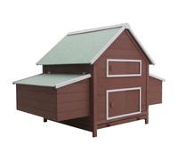 Poulailler Avec Plateau Amovible & Fenêtres De Ventilation Marron 157x97x110 Cm Bois