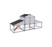 Poulailler Avec Toit Ventilé Et Enclos Résistant Aux Prédateurs Aluminium