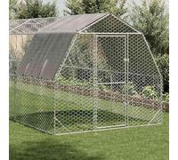 Poulailler avec toit - 2,5 x 10 x 2,25 m - En acier galvanisé - Résistant aux intempéries et durable - Idéal pour les petits animaux tels que les poules et les lapins - Habitat sûr pour le jardin