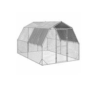 vidaXL Poulailler de promenade avec toit 2,5 x 4 x 2,25 m acier galvanisé