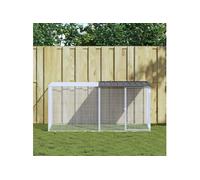 vidaXL Poulailler avec toit 203x98x90 cm Acier galvanisé Anthracite 3189039
