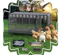 Poulailler Cage à Pigeons Enclos Pour Canards Enclos Pour Oies Cage Volaille Utilisation Extérieure Durable Facile Installer Une Grande Capacité Charge(Taille: Peut accueillir 12 poules,Couleur: Gris)