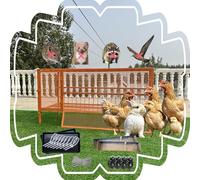 Poulailler Cage à Pigeons Enclos Pour Canards Enclos Pour Oies Cage Volaille Utilisation Extérieure Durable Facile Installer Une Grande Capacité Charge(Taille:Peut accueillir 7 poules,Couleur: Orange)