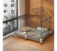 Poulailler Cage à volaille avec roulettes, facile à monter en métal pour poules et canards, avec plateau pour un nettoyage facile, idéal pour pondre des œufs, 71 x