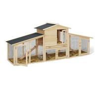 IDMarket Poulailler VIP – clapier double XXL en bois