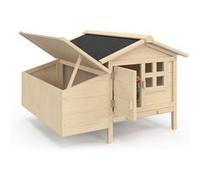 IDMarket Poulailler sur pilotis XXL avec pondoir en bois 5 poules