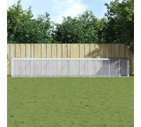 vidaXL Poulailler Confortable - Acier galvanisé 603x98x90 cm - Toit anthracite et gris clair