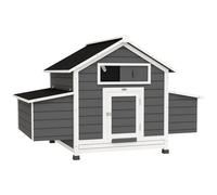 Poulailler Cottage Sur Pied Verrouillable Toiture Intégrale 6 Pondoirs 150 X 100 X 96 Cm Bois Gris