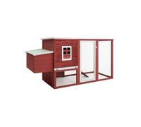 Poulailler d extérieur avec 1 nichoir Rouge Bois