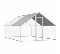 Poulailler d'extérieur 2,75 x 4 x 1,92 m Acier galvanisé Toit en PE 02_0001684