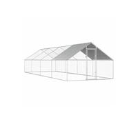 vidaXL Poulailler d'extérieur 2,75×8×1,92 m Acier galvanisé Cage pour canards et poulets 170791