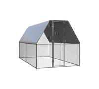 Poulailler d'extérieur 2 x 4 x 2 m acier galvanisé toit résistant à l'eau 02_0001689