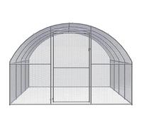 Poulailler d'extérieur 3 x 4 x 2 m en acier galvanisé - Enclos robuste pour petits animaux dans le jardin - Durable et résistant aux intempéries